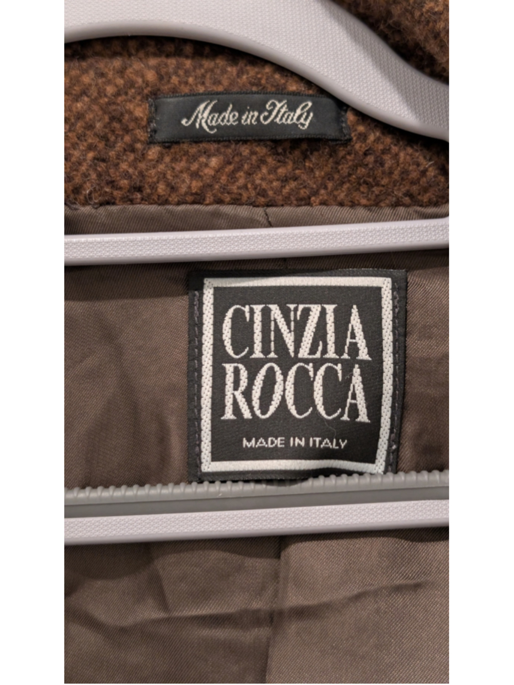 Vintage Cinzia Rocca Loro Piana Wool Angora Coat Brown Italy Sz 6 - Picture 5 of 15